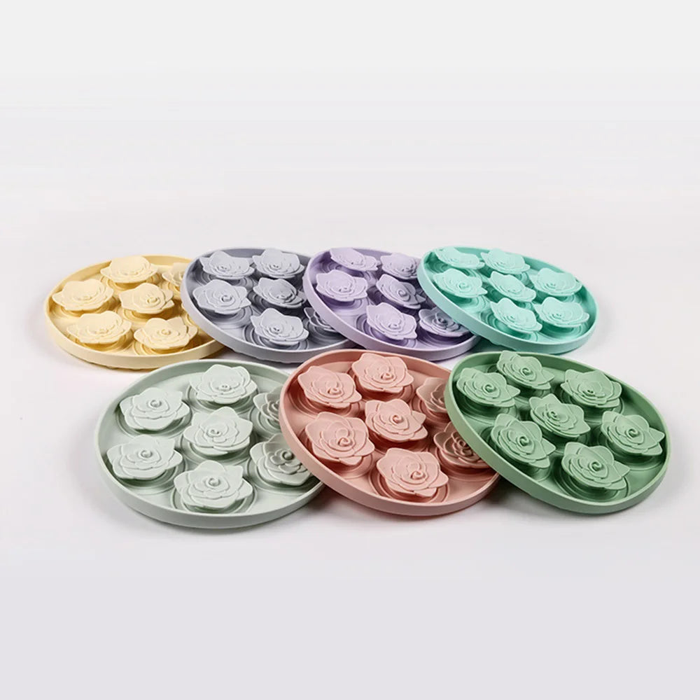 Pet Snuffle Mat round Slow Feeder Pad - Silicone Suction Cup Dog Feeding Mat, Anti-Choke Cat Food Bowl,